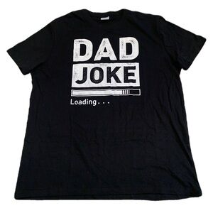 "Dad Joke Loading..." Funny Graphic T-Shirt - Black, Size Large